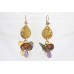 Gold Plated Earrings Amethyst Topaz Zircon Womens Sterling Silver 925 Stone A741